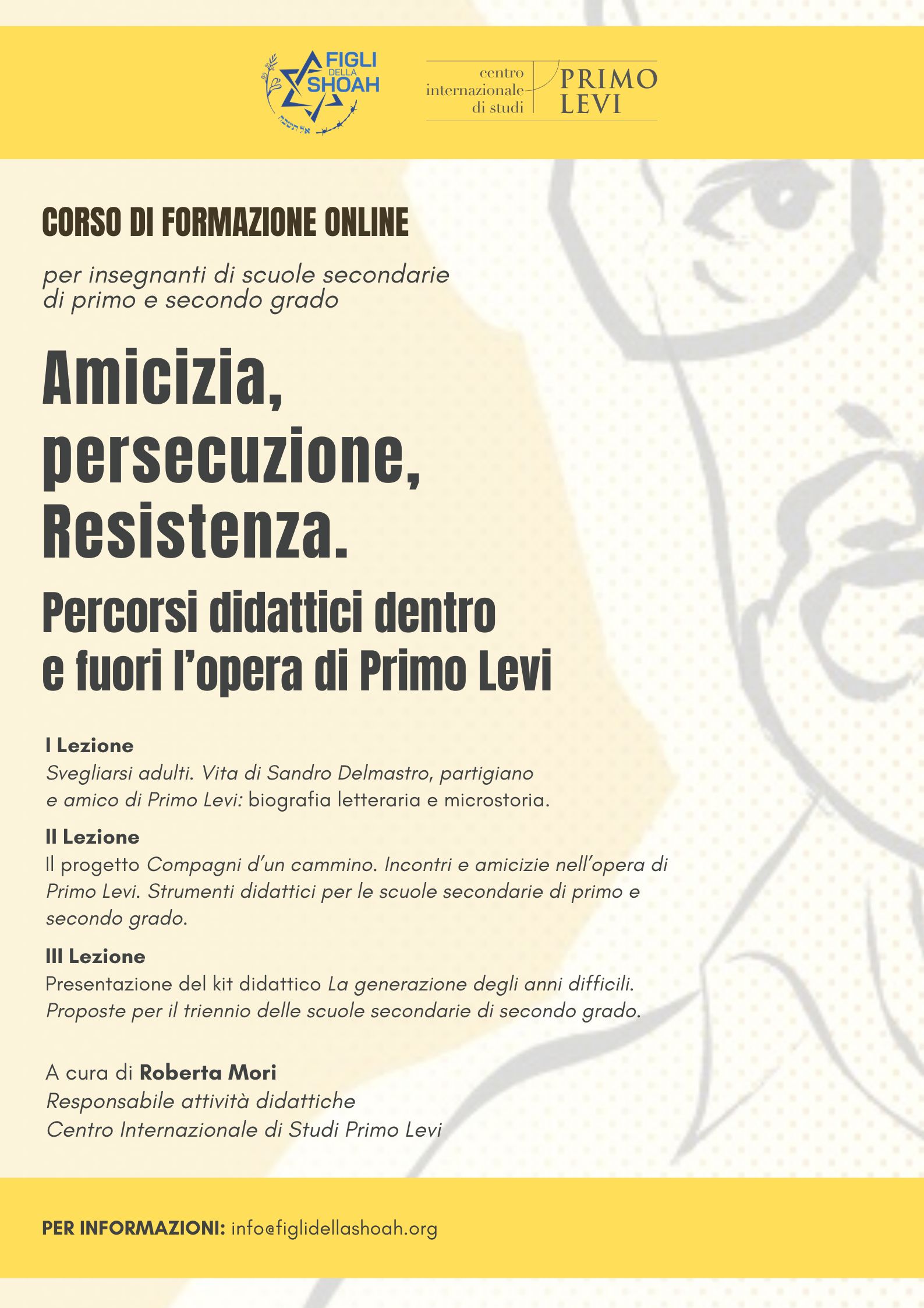 ON DEMAND - Amicizia, persecuzione, Resistenza. Percorsi didattici dentro e fuori l’opera di Primo Levi